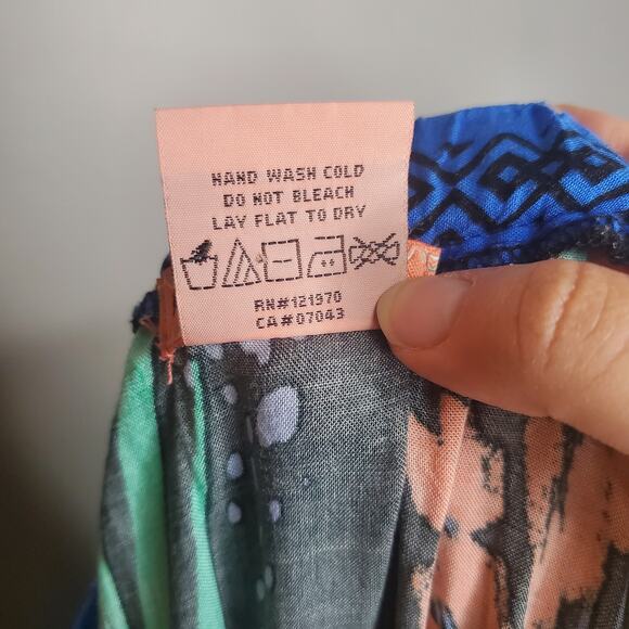 Flying Tomato Colorful Tropical Off Shoulder Maxi Dress High Low Flowy Small - Picture 9 of 11